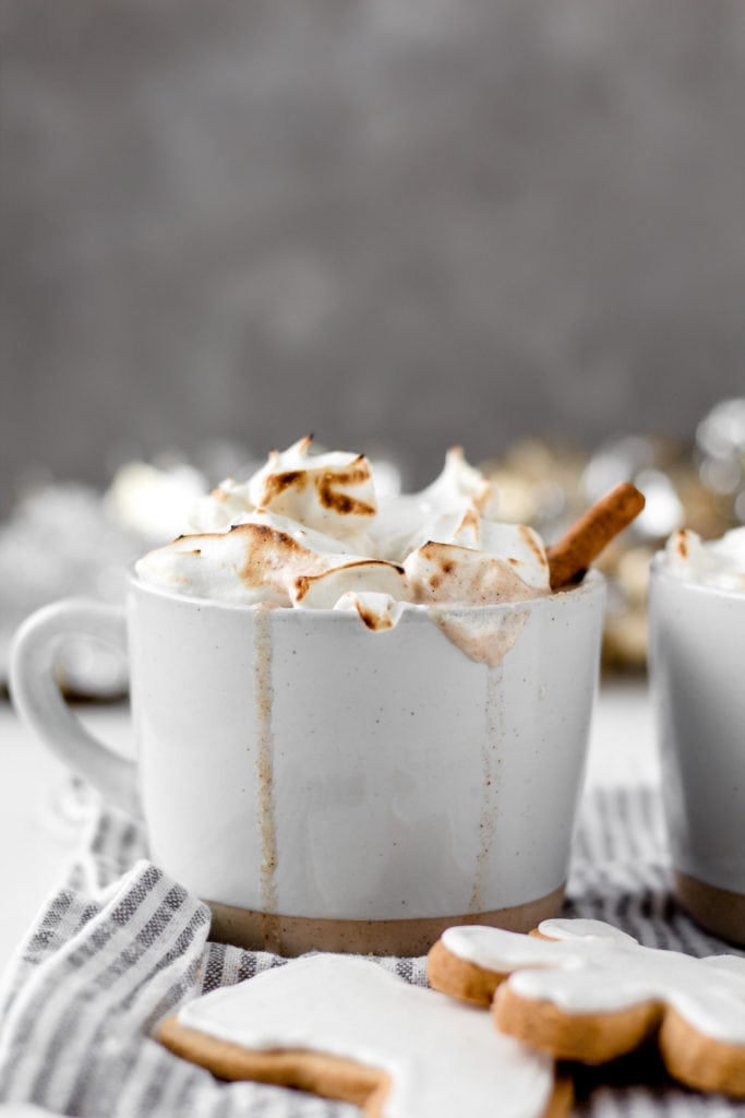 masala chai with toasted meringue