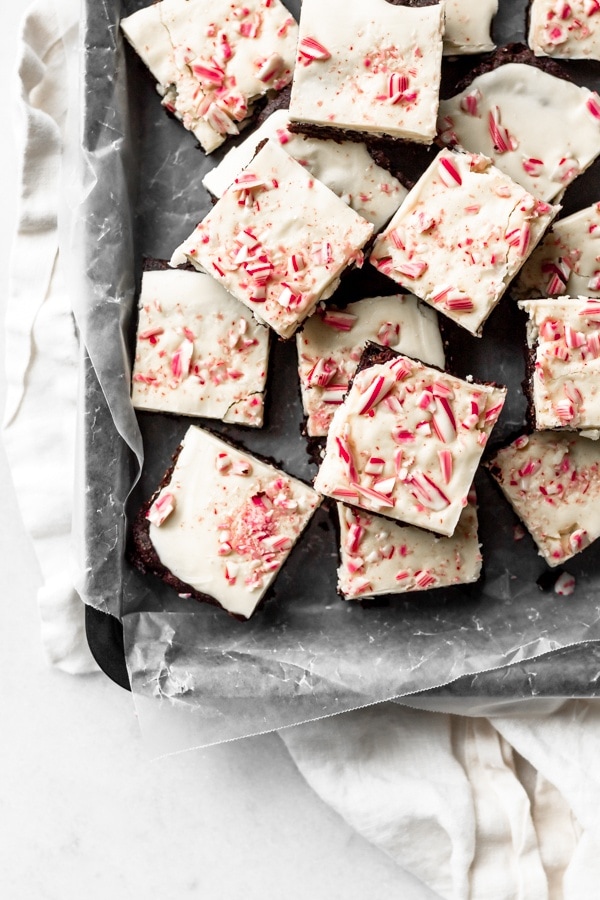 white chocolate peppermint brownies
