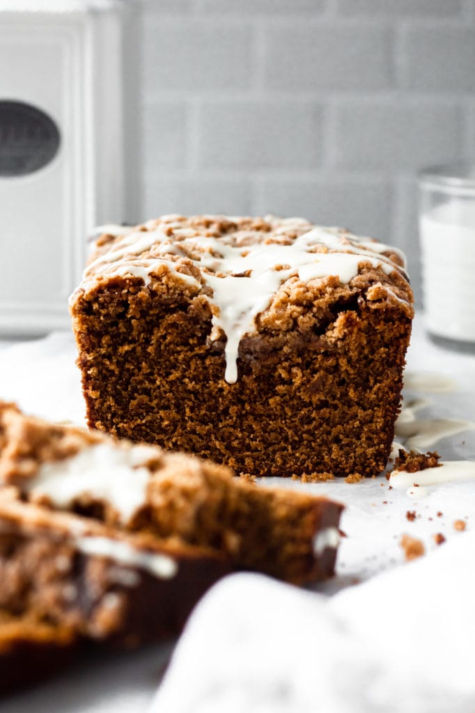 gingerbread loaf with cream cheese glaze