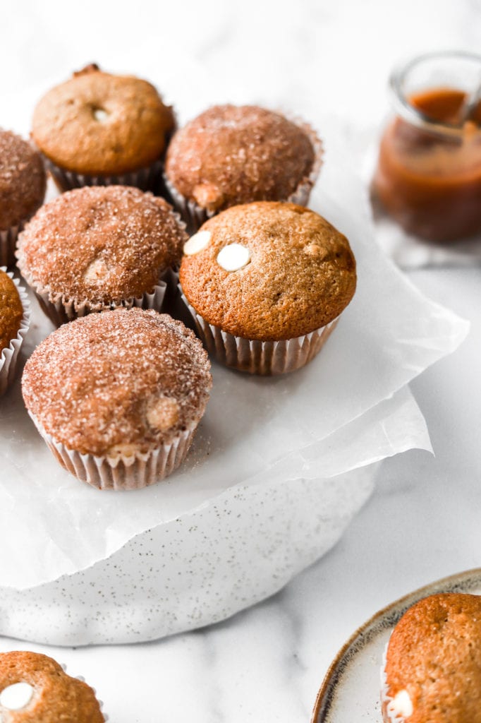 white chocolate chip apple butter muffins