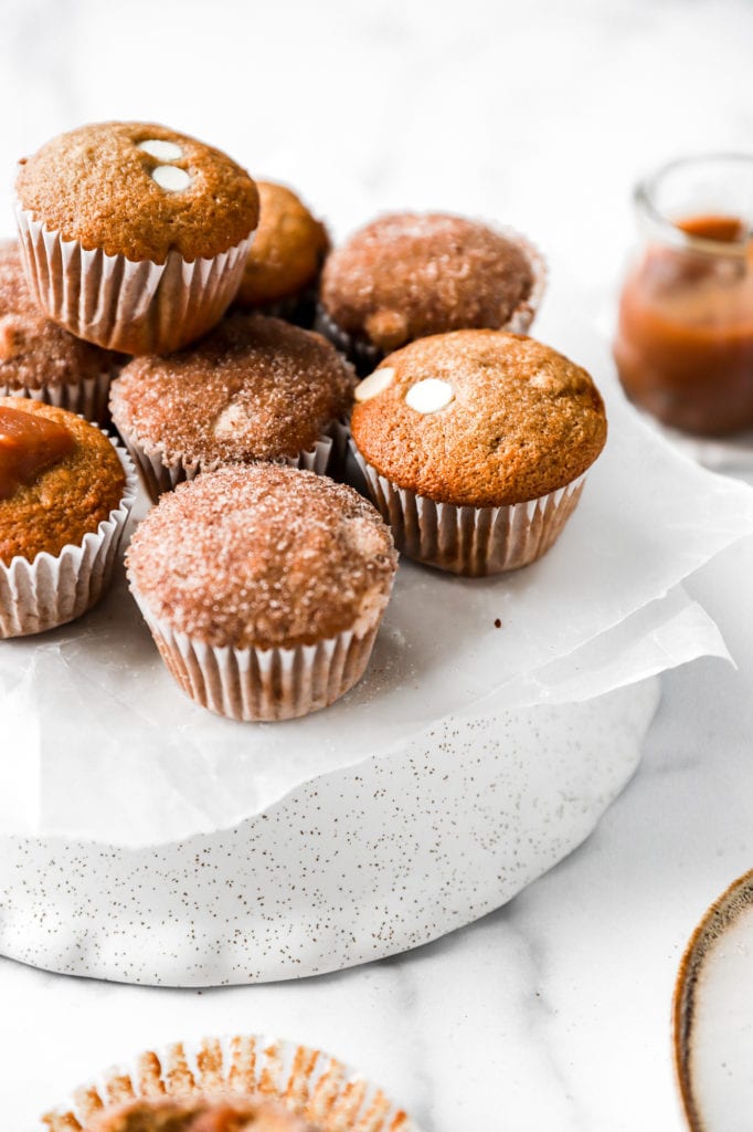 white chocolate apple butter muffins