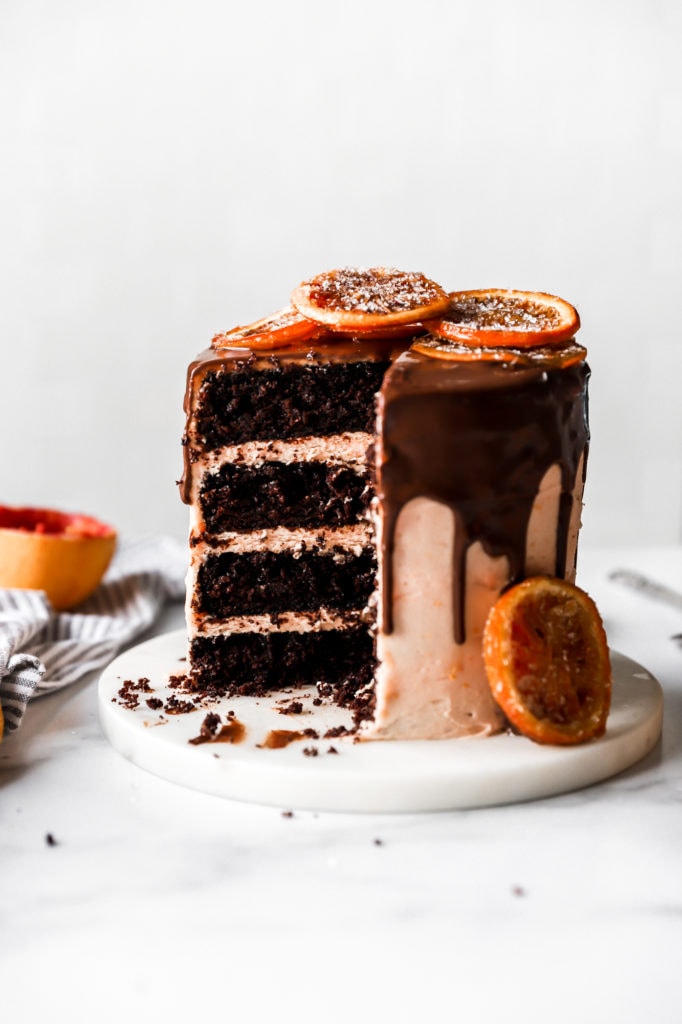 dark chocolate blood orange cake