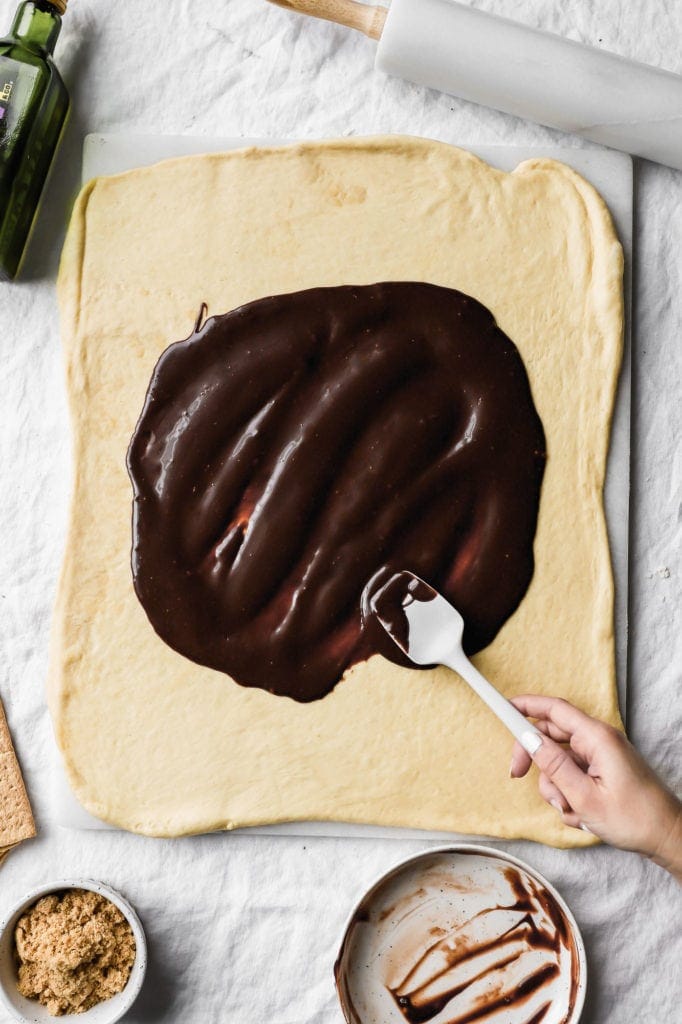 dough with melted chocolate