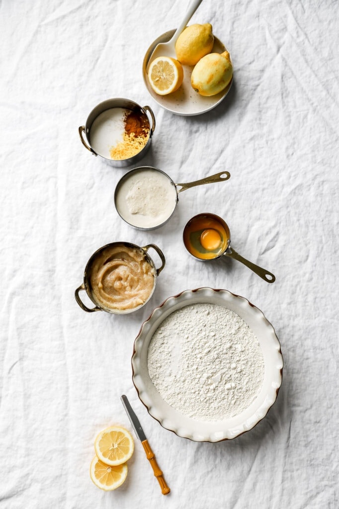 ingredients for lemon cinnamon rolls with brown butter